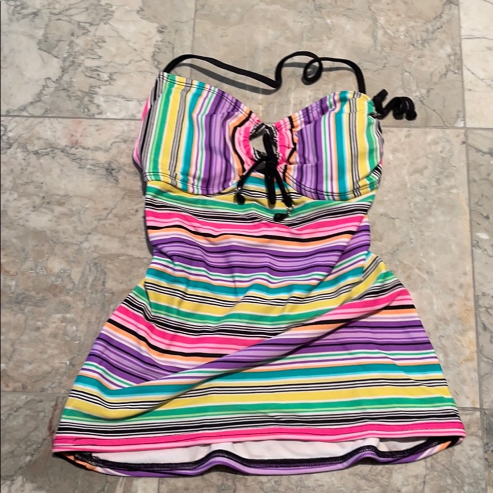 CUTE MULTICOLORED CANDIE’S STRIPED TANKINI TOP